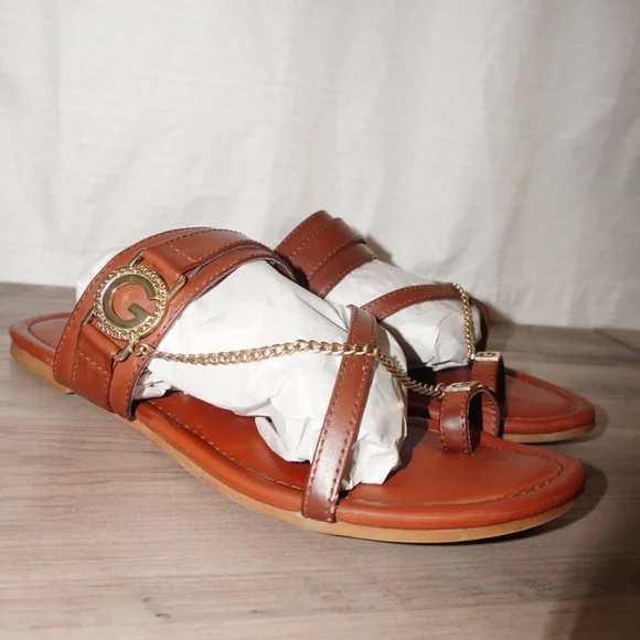 G by Guess Brown and Gold Flats with Woven Design - Picture 5 of 5